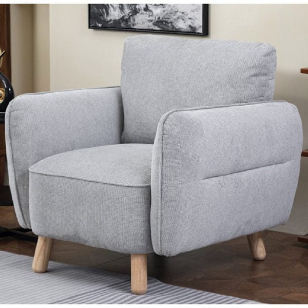 Gunnison Fabric 1 Seater Sofa In Light Grey | Bed Sava