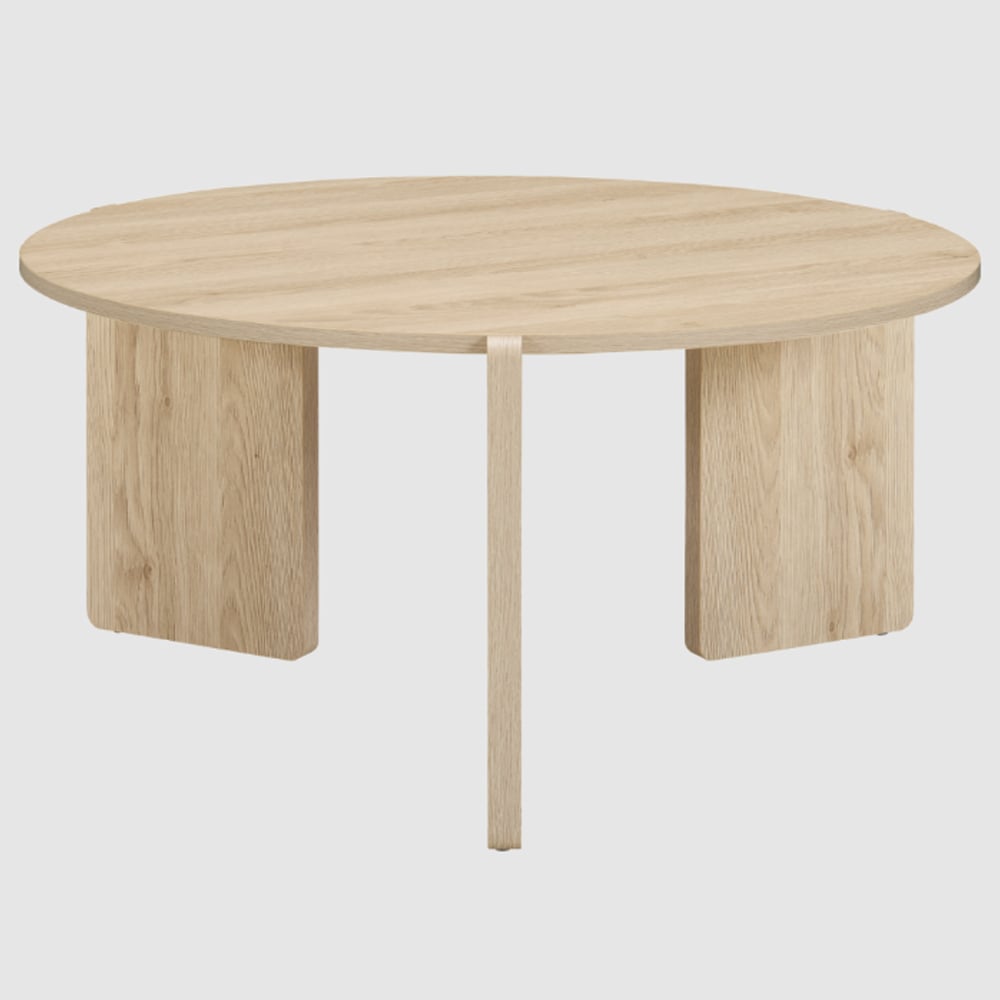Halifax Wooden Round Coffee Table In Oak