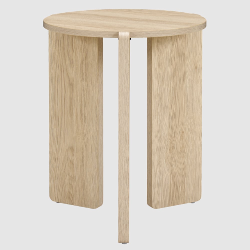 Halifax Wooden Round Side Table In Oak