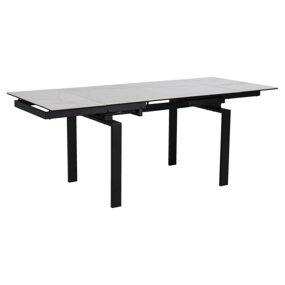 Halle Ceramic Extending Dining Table In White Akranes