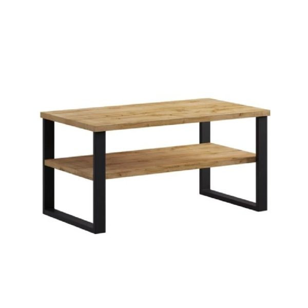 Hamburg Wooden Coffee Table With Under shelf In Wotan Oak | Bed Sava