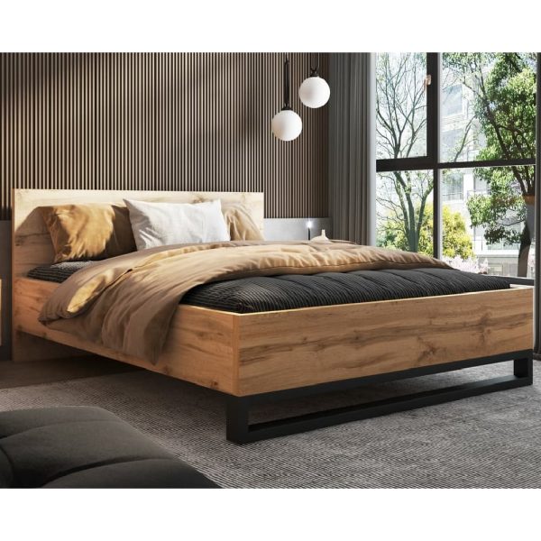 Hamburg Wooden King Size Bed In Wotan Oak | Bed Sava