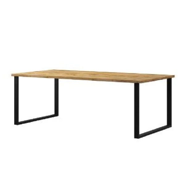 Hamburg Wooden Rectangular Dining Table In Wotan Oak | Bed Sava