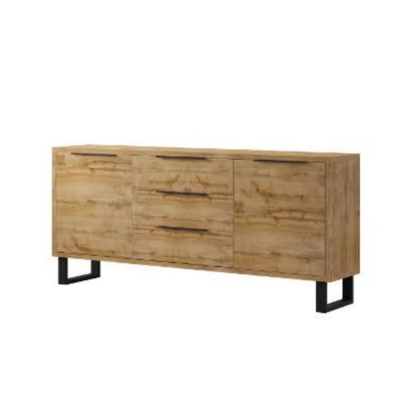 Hamburg Wooden Sideboard With 2 Doors 3 Drawers In Wotan Oak | Bed Sava