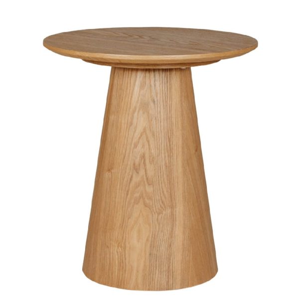 Hamel Wooden Round Lamp Table In Brown | Bed Sava