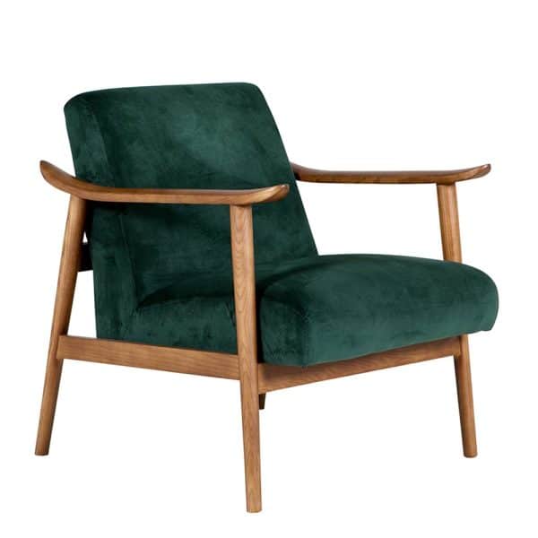 Hamilton Velvet Fabric Bedroom Chair In Green | Bed Sava