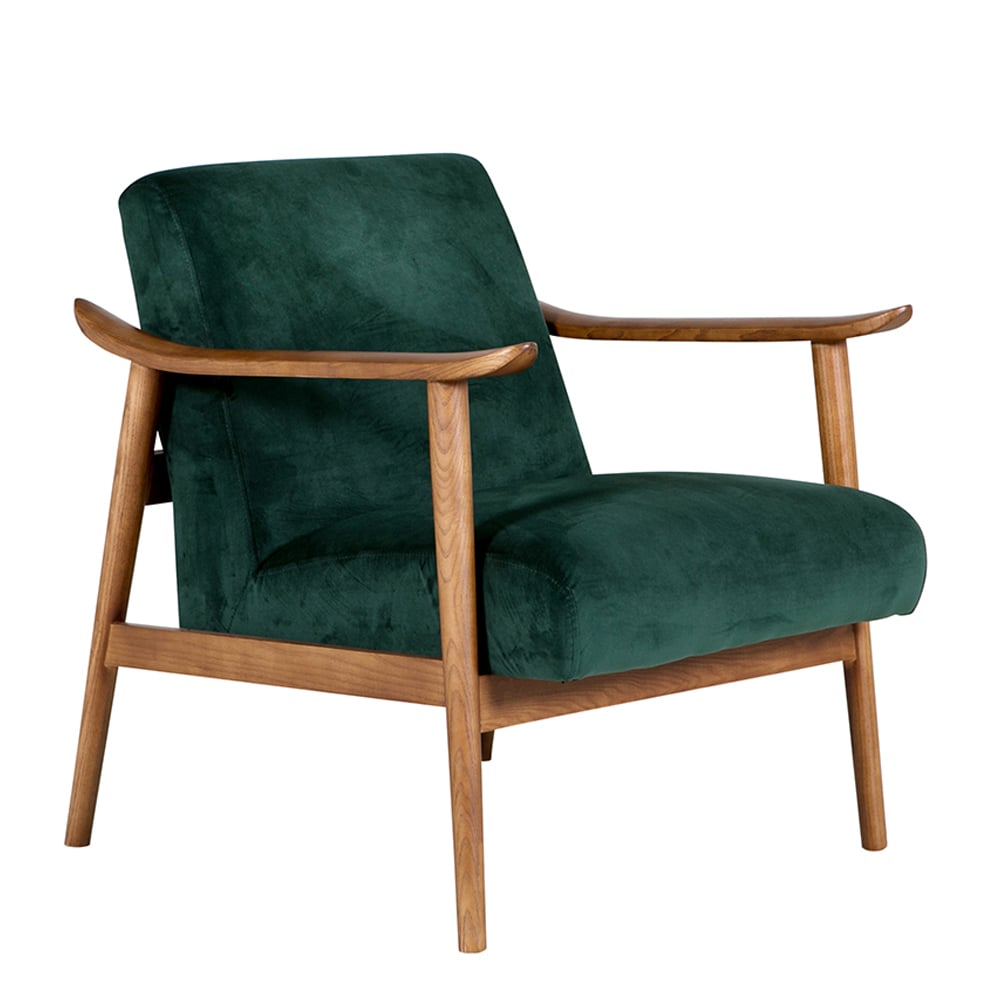 Hamilton Velvet Fabric Bedroom Chair In Green