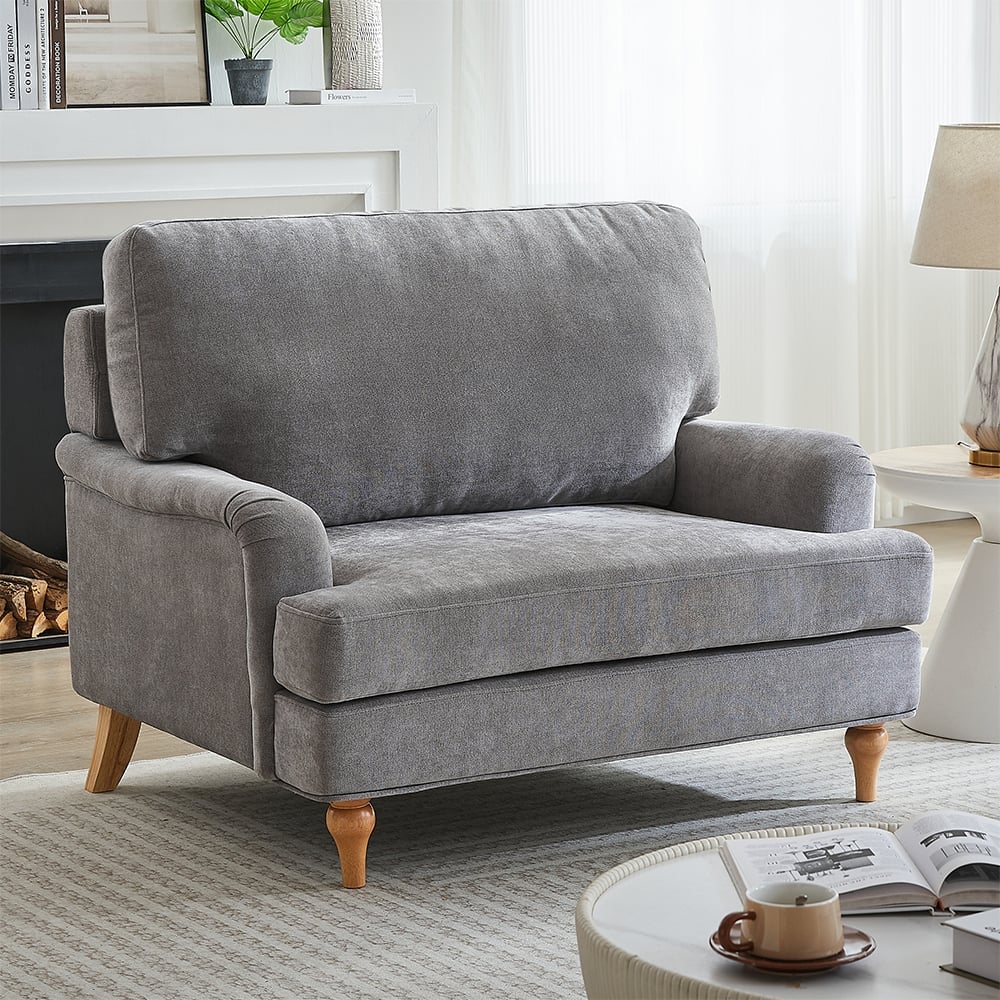Hampshire Fabric 1 Seater Sofa In Grey