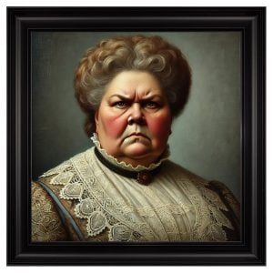 Hankinson Disgruntled Woman Wall Art In Black Frame | Bed Sava
