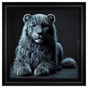 Hankinson Grey Leopard Cub Wall Art In Black Frame | Bed Sava