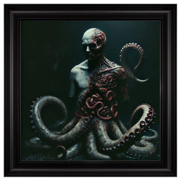 Hankinson Octoman Horror Wall Art In Black Frame | Bed Sava