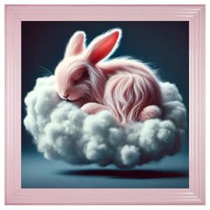 Hankinson Pink Rabbit Wall Art In Pink Frame | Bed Sava