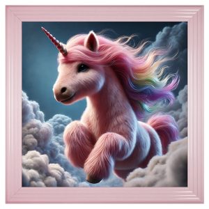 Hankinson Pink Unicorn Wall Art In Pink Frame | Bed Sava