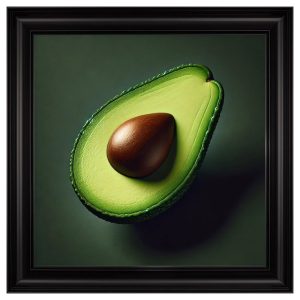 Hankinson Sliced Avocado Wall Art In Black Frame | Bed Sava