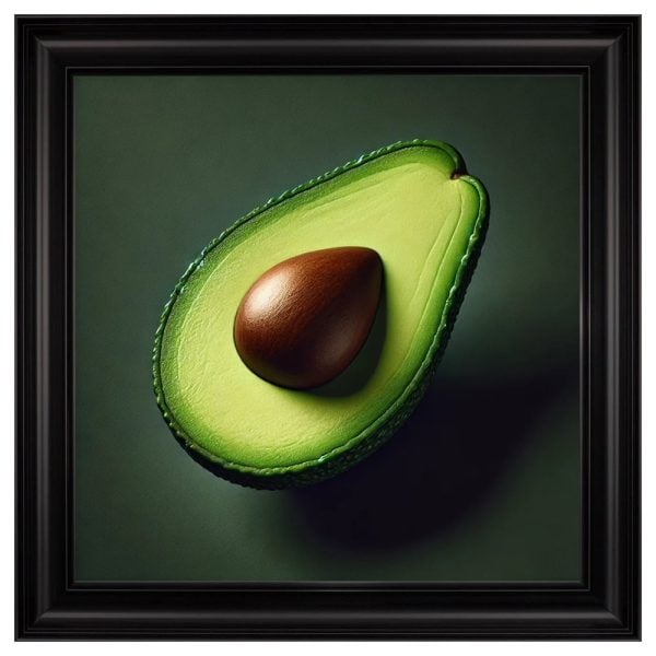 Hankinson Sliced Avocado Wall Art In Black Frame | Bed Sava