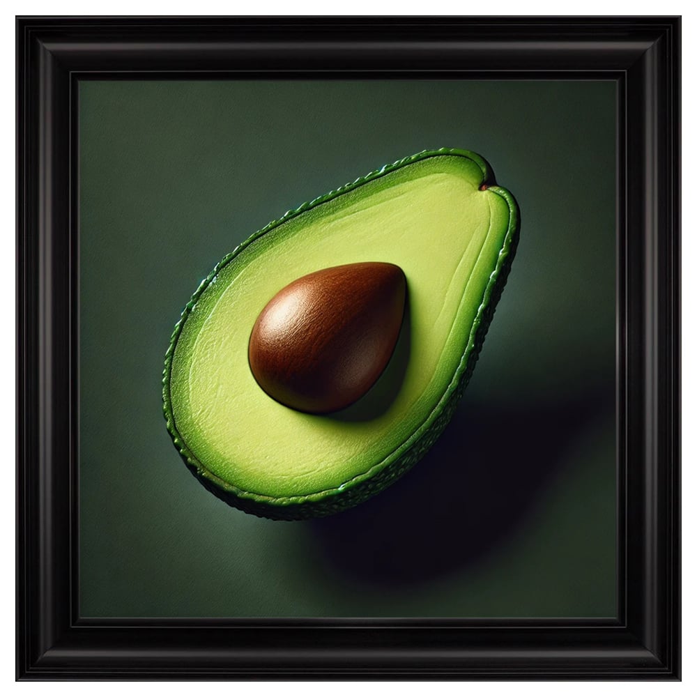 Hankinson Sliced Avocado Wall Art In Black Frame
