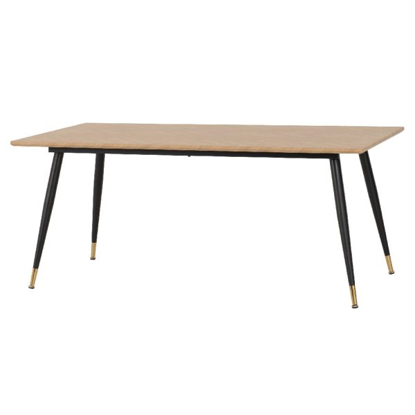Hanover Wooden Dining Table Large With Black Legs In Oak | Bed Sava