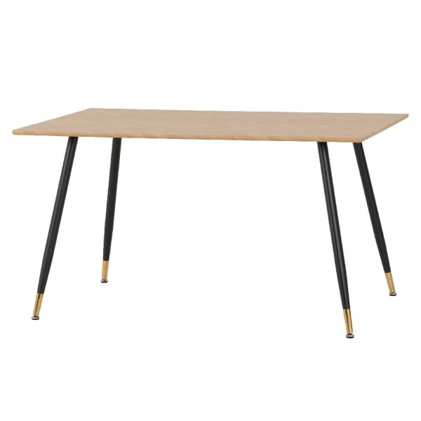 Hanover Wooden Dining Table Medium With Black Legs In Oak | Bed Sava