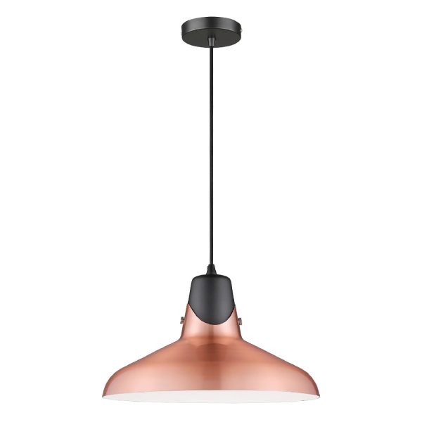 Hanwell Copper Shade Pendant Light In Matt Black | Bed Sava