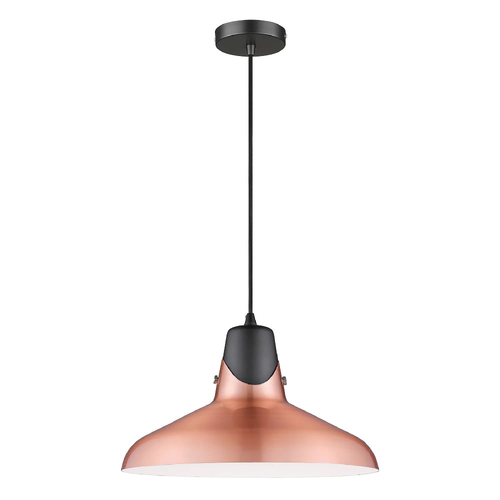 Hanwell Copper Shade Pendant Light In Matt Black