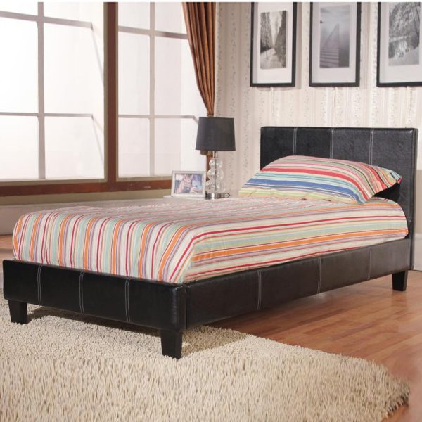 Harley PU Leather Single Bed In Brown | Bed Sava