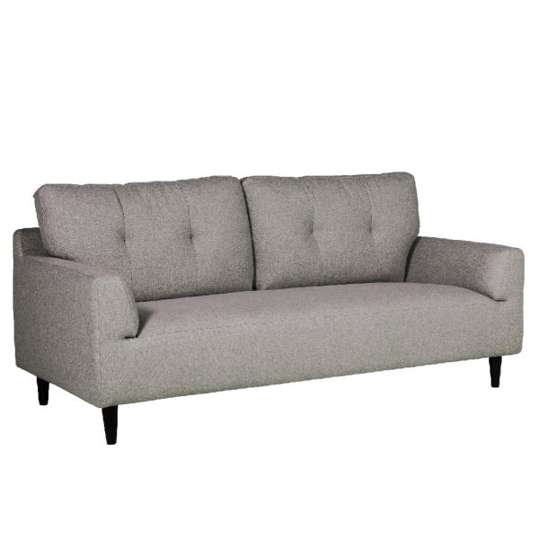 Harringay Fabric 3 Seater Sofa With Black Legs In Charcoal | Bed Sava