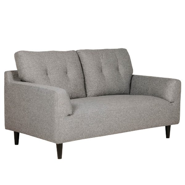 Harringay Fabric 2 Seater Sofa With Black Legs In Charcoal | Bed Sava