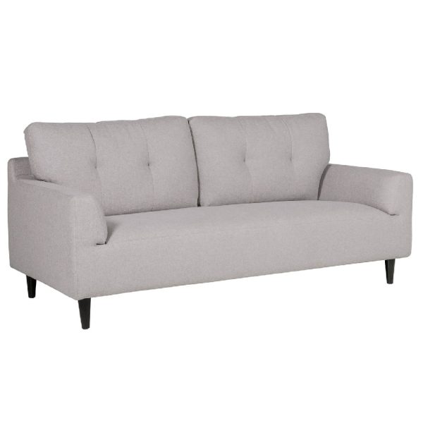 Harringay Fabric 3 Seater Sofa With Black Legs In Light Grey | Bed Sava