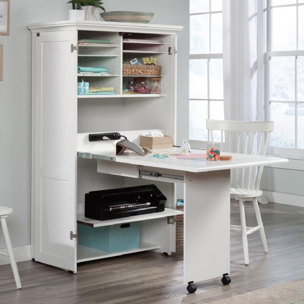 Harrison Wooden Laptop Desk In Soft White | Bed Sava