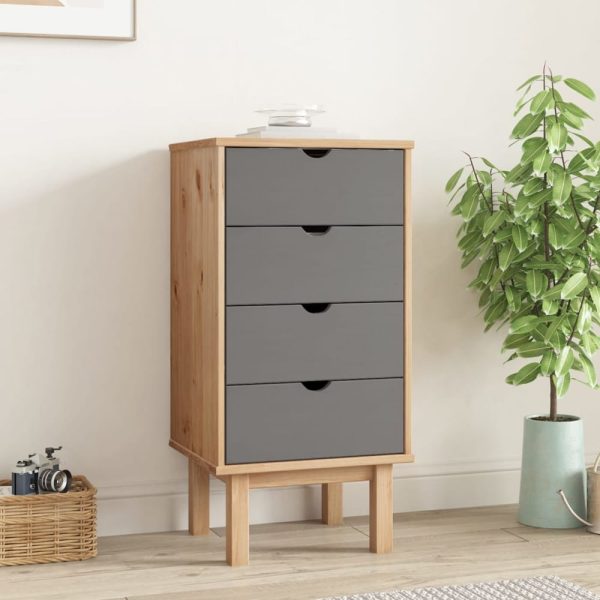 Harrow Wooden Chest Of 4 Drawers Tall In Grey Brown | Bed Sava