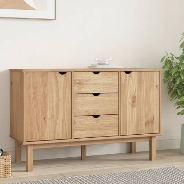 Harrow Wooden Sideboard With 2 Doors 3 Drawers In Brown | Bed Sava