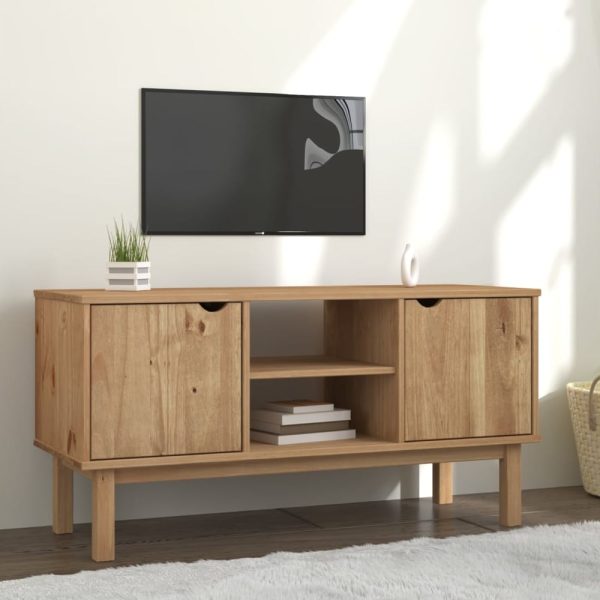 Harrow Wooden TV Stand With 2 Doors In Brown | Bed Sava