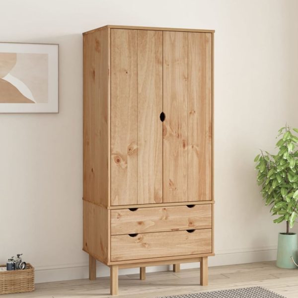 Harrow Wooden Wardrobe With 2 Doors 2 Drawers In Brown | Bed Sava
