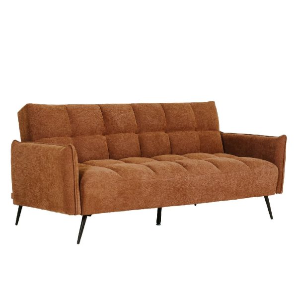 Hartford Fabric Sofa Bed With Black Legs In Rust | Bed Sava