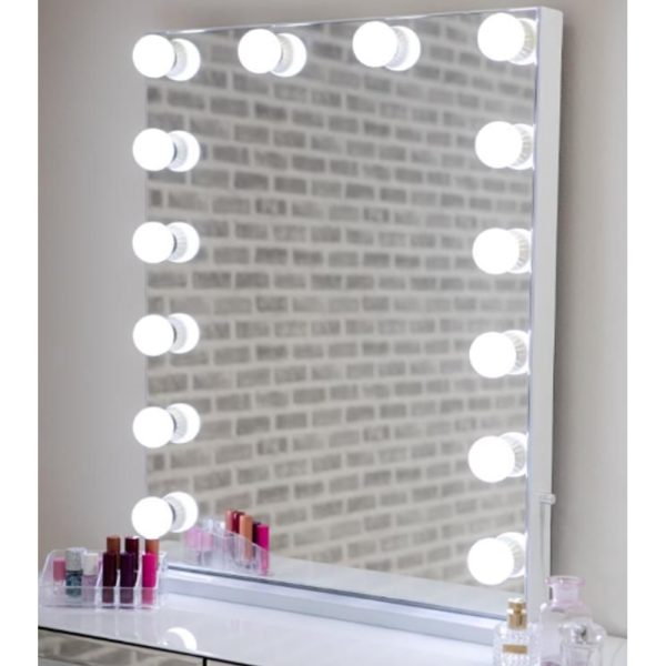 Haslet Portrait Dressing Mirror With White High Gloss Frame | Bed Sava