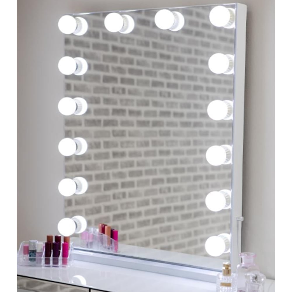 Haslet Portrait Dressing Mirror With White High Gloss Frame
