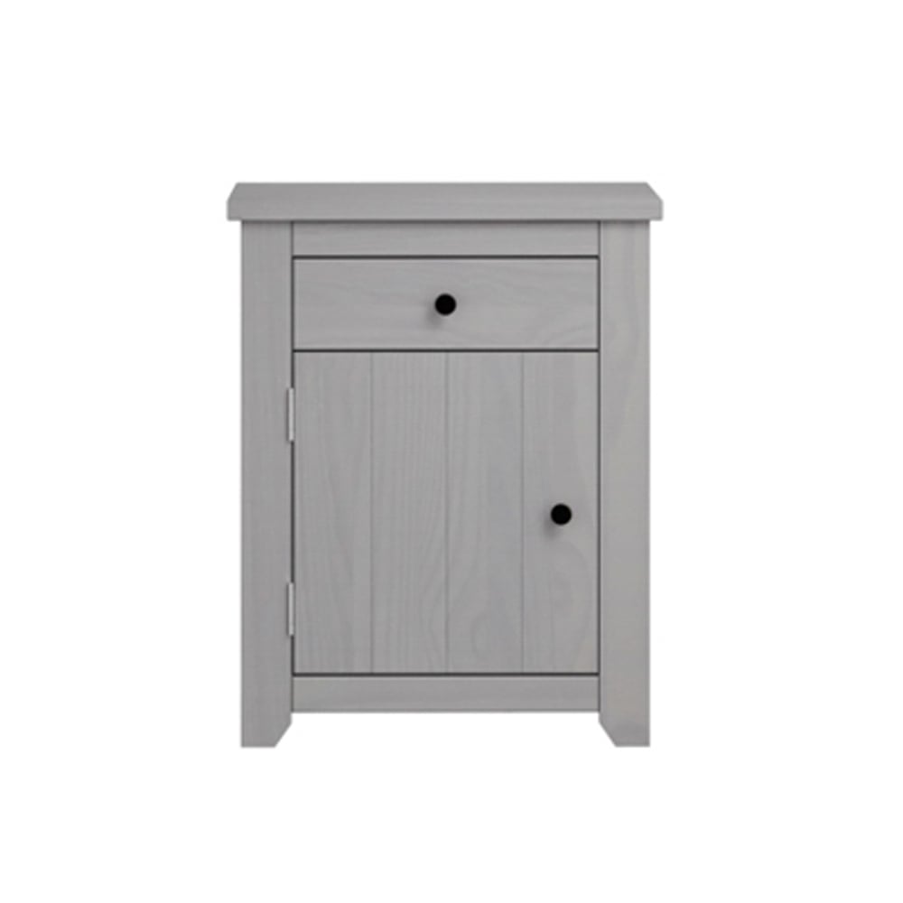 Havanan Wooden Bedside Cabinet With 1 Door 1 Drawer In Grey