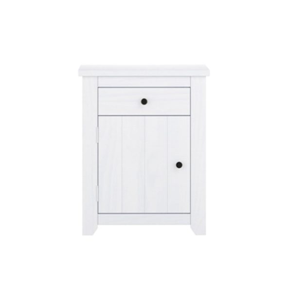 Havanan Wooden Bedside Cabinet With 1 Door 1 Drawer In White | Bed Sava