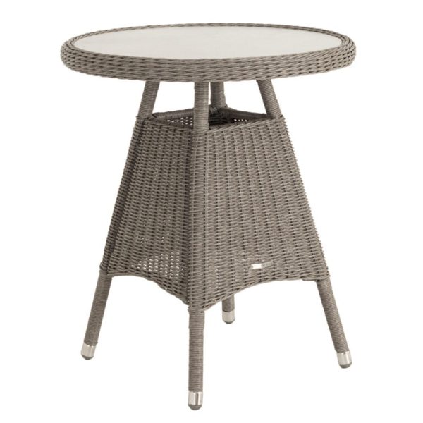 Haverhill Glass Top Garden Bistro Table In Grey Dusk | Bed Sava