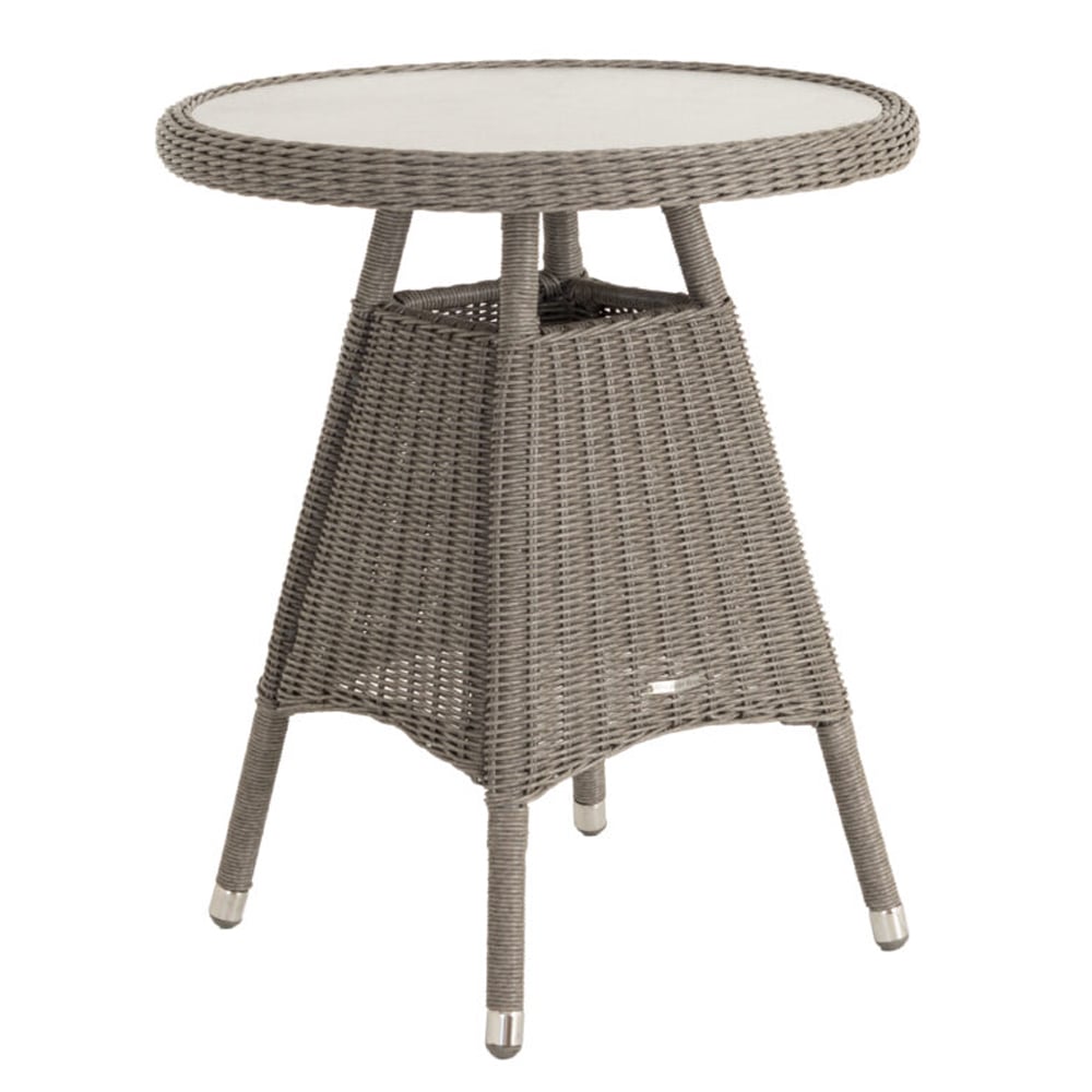 Haverhill Glass Top Garden Bistro Table In Grey Dusk