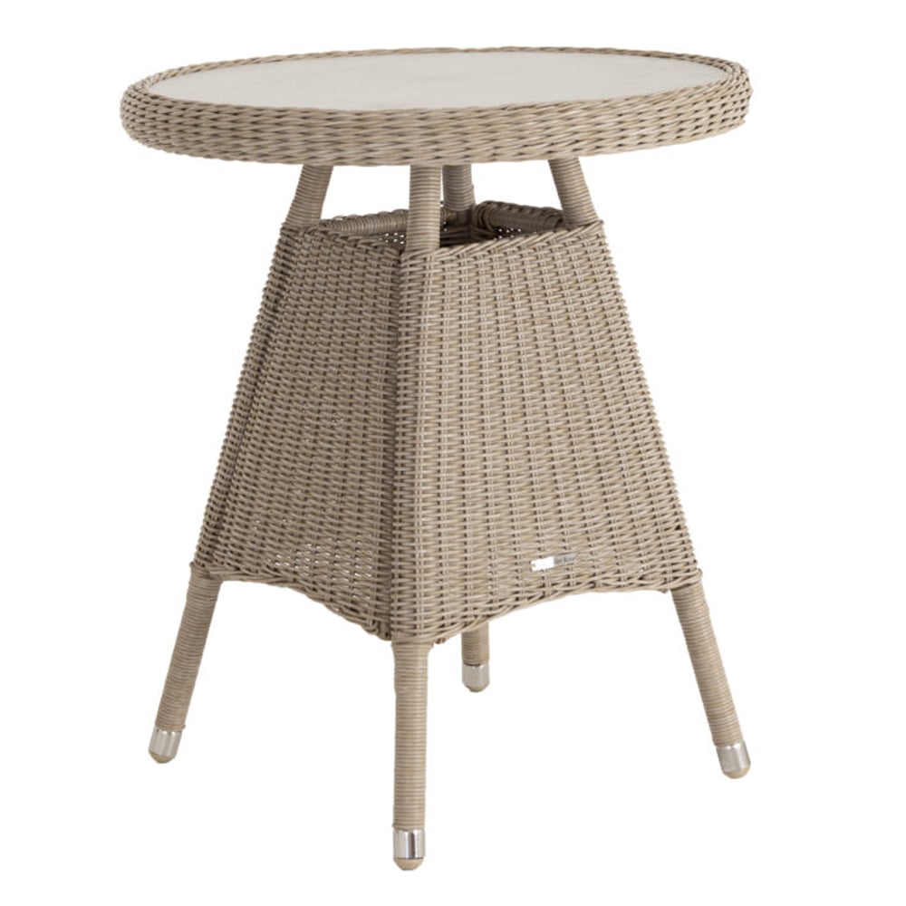 Haverhill Glass Top Garden Bistro Table In Natural Pistachio