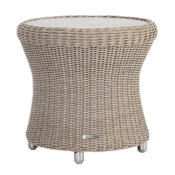 Haverhill Glass Top Garden Side Table In Natural Pistachio | Bed Sava