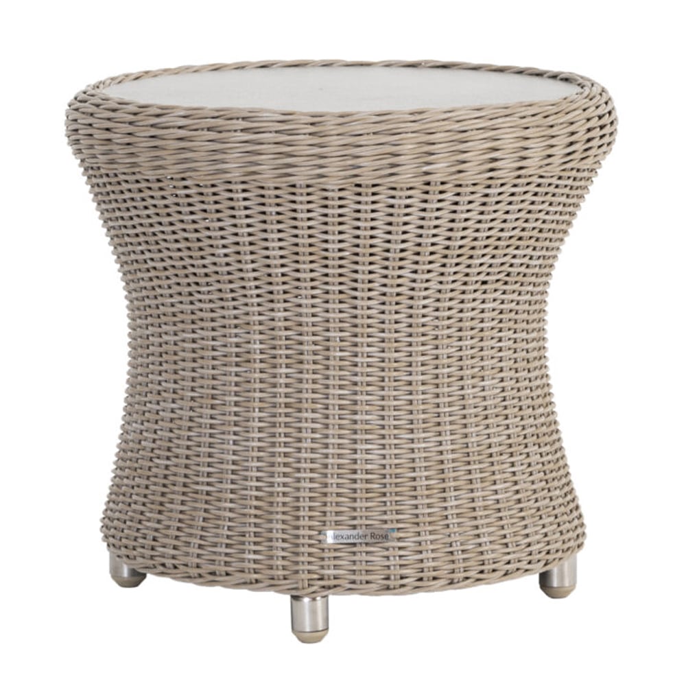 Haverhill Glass Top Garden Side Table In Natural Pistachio