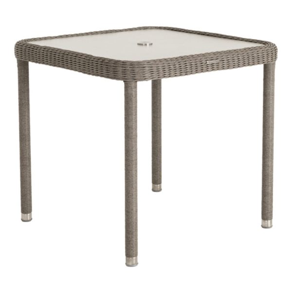 Haverhill Glass Top Square Dining Table In Grey Dusk | Bed Sava