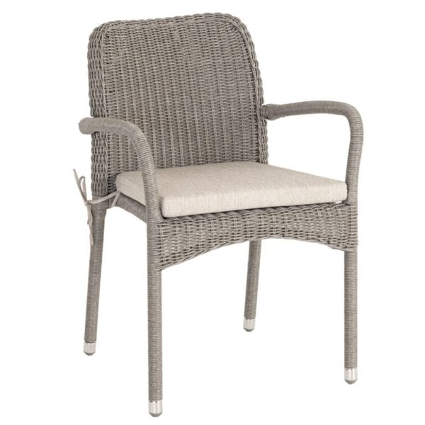 Haverhill Rattan Garden Stacking Armchair In Grey Dusk | Bed Sava