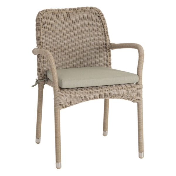 Haverhill Rattan Garden Stacking Armchair In Natural Pistachio | Bed Sava