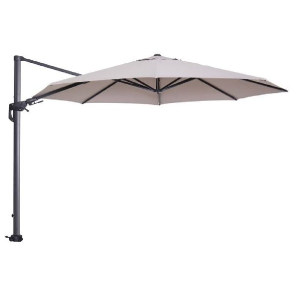 Hawo Large Polyester Garden Round Parasol In Sand | Bed Sava