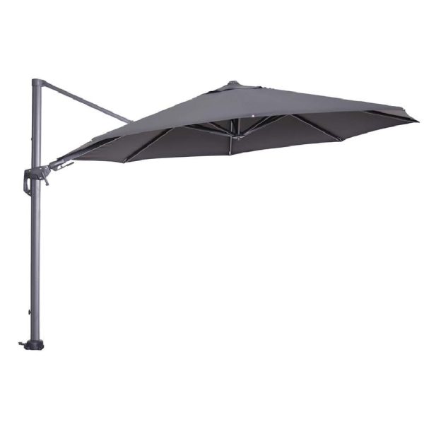 Hawo Polyester Garden Round Parasol In Dark Grey | Bed Sava