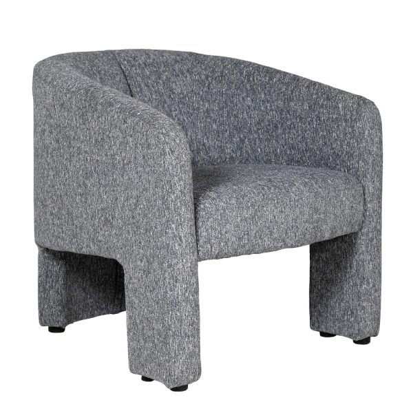 Hayward Fabric Accent Chair With Black Legs In Blue | Bed Sava