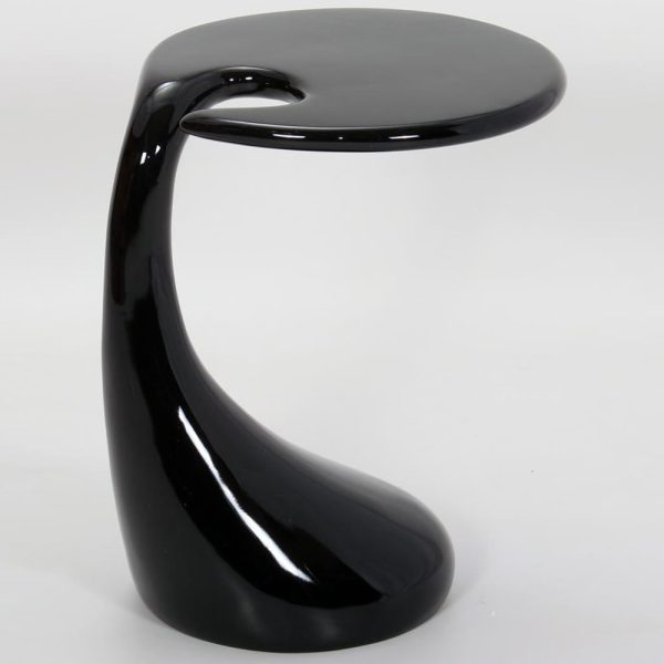 Hearne High Gloss Lamp Table In Black | Bed Sava